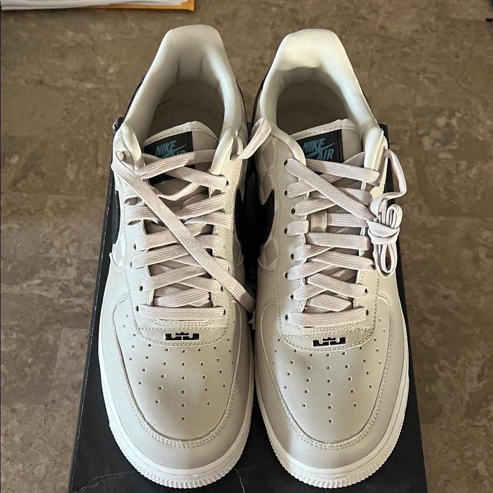 Nike Air Force 1 Lebrun James Checkered Men's White Sneakers